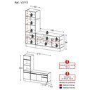 Ver imagem 5 de Armário de Cozinha Compacta 212cm com Rodapé Veneza Multimóveis V2113 Branco/Dourado