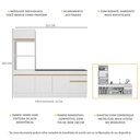 Ver imagem 4 de Armário de Cozinha Compacta 212cm com Rodapé Veneza Multimóveis V2113 Branco/Dourado