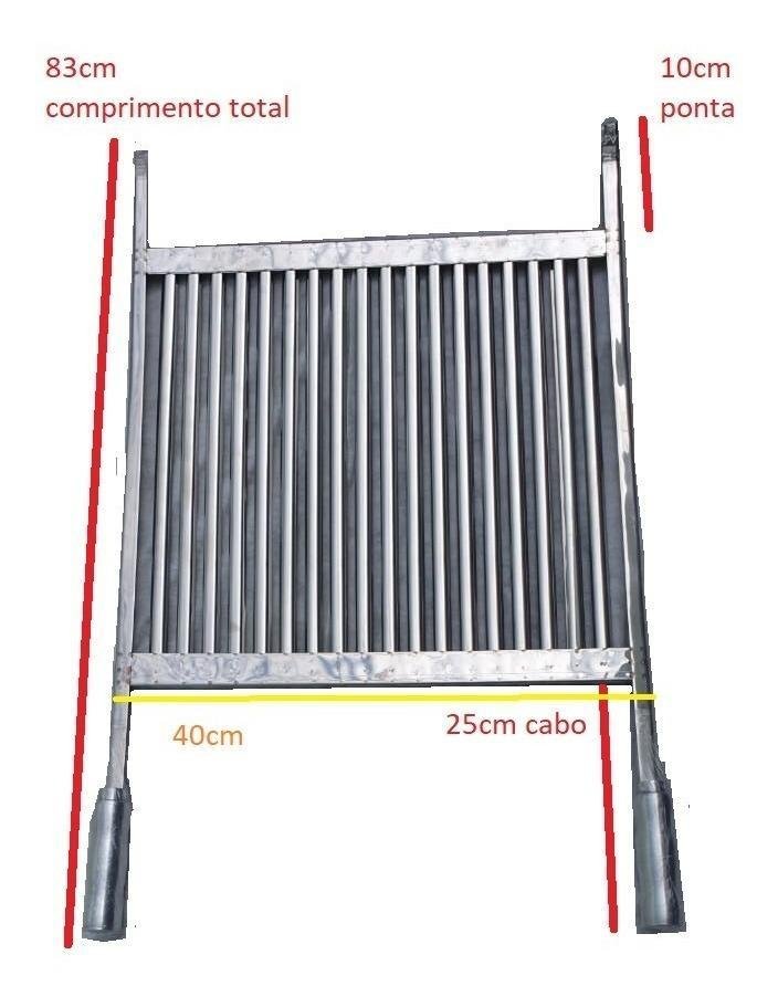 Grelha Uruguaia Inox Parrilha Churrasqueiras Profunda 40x70 - 2