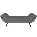 Ver imagem 3 de Puff Recamier Decorativo com Tachas 140 cm Santorini Linho Cinza Escuro - Lyam Decor