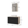 Kit Gabinete Banheiro Rubi 80cm - Gabinete + Cuba + Espelheira - Madeirado / Preto - 4