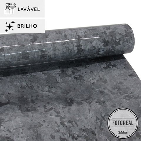 Papel de parede lavavel para banheiro - Cimento Monarque
