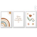 Ver imagem 4 de Quadros Decorativos do Tema Arco-íris Boho Escandinavo 30x40:pinus