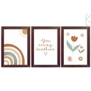 Ver imagem 3 de Quadros Decorativos do Tema Arco-íris Boho Escandinavo 30x40:pinus