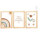 Ver imagem 1 de Quadros Decorativos do Tema Arco-íris Boho Escandinavo 30x40:pinus