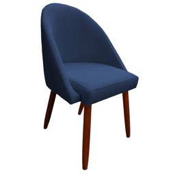 Cadeira Poltrona Arredondada Suede Azul Marinho - D'classe Decor - 2