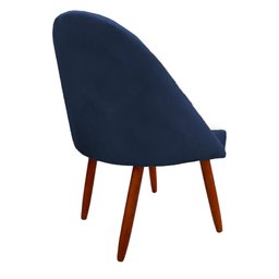 Cadeira Poltrona Arredondada Suede Azul Marinho - D'classe Decor - 4
