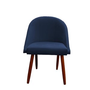 Cadeira Poltrona Arredondada Suede Azul Marinho - D'classe Decor