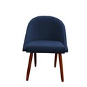 Ver imagem 1 de Cadeira Poltrona Arredondada Suede Azul Marinho - D'classe Decor