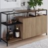 Balcão Buffet Bar 135Cm 2 Portas York - Trama Aço Expandido Industrial Artesano Hanover - 1