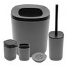 Conjunto 5 Peças para Banheiro Cinza Plástico - Lyor - 1
