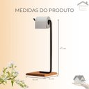 Ver imagem 2 de Suporte Porta Papel Higiênico de Chão Preta para Banheiro com Base em Madeira Peroba