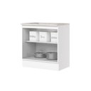 Ver imagem 3 de Balcão 80cm 100% MDF 2 Portas com Tampo para Cooktop Branco Hp/Calcare Americana