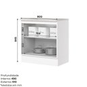 Ver imagem 5 de Balcão 80cm 100% MDF 2 Portas com Tampo para Cooktop Branco Hp/Calcare Americana