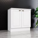 Ver imagem 1 de Balcão 80cm 100% MDF 2 Portas com Tampo para Cooktop Branco Hp/Calcare Americana