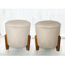 Ver imagem 1 de Kit com 2 Puff Banqueta Thor Luxo Veludo Bege