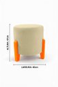 Ver imagem 5 de Kit com 2 Puff Banqueta Thor Luxo Veludo Bege