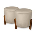 Ver imagem 2 de Kit com 2 Puff Banqueta Thor Luxo Veludo Bege