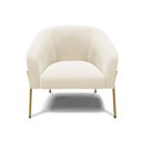 Ver imagem 3 de Poltrona Pé de Ferro Dourado Sala de Estar Stella Veludo Bege D03 - D'rossi