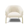 Poltrona Pé de Ferro Dourado Sala de Estar Stella Veludo Bege D03 - D'rossi - 3