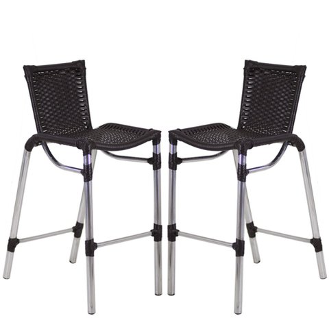 Kit 2 Banquetas Alumínio Fortaleza Alta para Balcão Cozinha Bar Trama Original