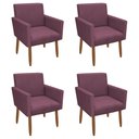 Ver imagem 1 de Kit 4 Poltronas Decorativa Nina Pés Palito Veludo Lilas Chamby Móveis