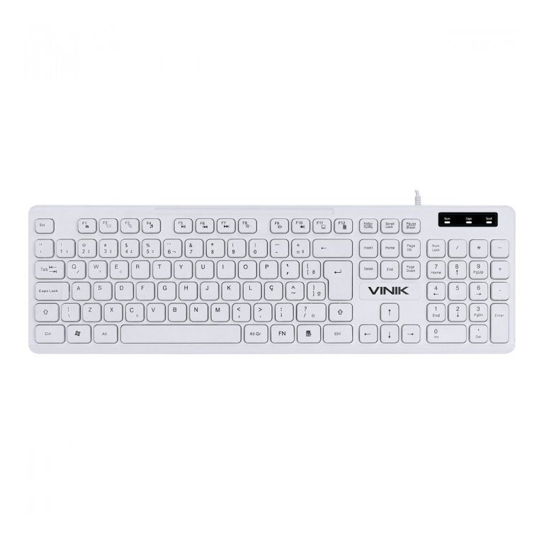 TECLADO CHOCOLATE BRANCO SLIM MULTIMIDIA 1.8 METROS USB - TCB200