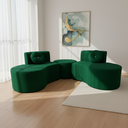 Ver imagem 3 de Sofá Modular Orgânico Monterrey 260cm + Puff Bouclé Verde
