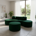 Ver imagem 1 de Sofá Modular Orgânico Monterrey 260cm + Puff Bouclé Verde