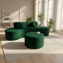 Ver imagem 2 de Sofá Modular Orgânico Monterrey 260cm + Puff Bouclé Verde