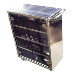 Armário com rodas e portas em policarbonato Therj ARPP AISI 430 (C)90cm x (L)30cm x (A) 120cm - 3