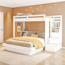 Ver imagem 1 de Beliche Infantil/Juvenil com Cama Queen e Solteiro Multimóveis Crrui-CAM012 Branco