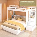 Ver imagem 7 de Beliche Infantil/Juvenil com Cama Queen e Solteiro Multimóveis Crrui-CAM012 Branco