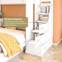 Ver imagem 6 de Beliche Infantil/Juvenil com Cama Queen e Solteiro Multimóveis Crrui-CAM012 Branco