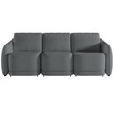 Ver imagem 3 de Sofá Cama para Sala de Estar 4 Lugares 336cm Montserrat K01 Bouclê Cinza - Lyam Decor