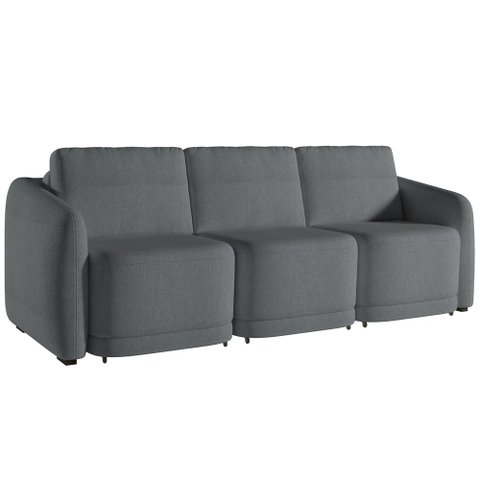Sofá Cama para Sala de Estar 4 Lugares 336cm Montserrat K01 Bouclê Cinza - Lyam Decor