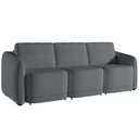 Ver imagem 1 de Sofá Cama para Sala de Estar 4 Lugares 336cm Montserrat K01 Bouclê Cinza - Lyam Decor
