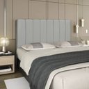 Ver imagem 2 de Cabeceira Cama Carla Casal Eucalipto Estofado e Tecido Suede