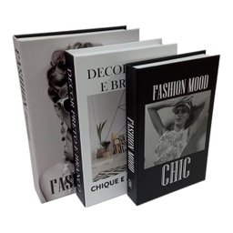 Livro Enfeite Porta Objetos 3 Caixas Organizadoras - Decorativo Ro - 1