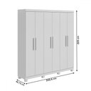 Ver imagem 4 de Guarda-roupa Casal Jazz 6 Portas 3 Gavetas 73939.58 Branco - Móveis Lopas