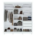 Ver imagem 3 de Guarda-roupa Casal Jazz 6 Portas 3 Gavetas 73939.58 Branco - Móveis Lopas