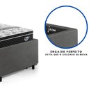 Ver imagem 2 de Base Box Cama Solteiro Sapateira Courino Linho Cinza e Colchão Gransleep Ecoflex 88x188