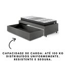Ver imagem 3 de Base Box Cama Solteiro Sapateira Courino Linho Cinza e Colchão Gransleep Ecoflex 88x188