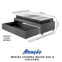 Ver imagem 5 de Base Box Cama Solteiro Sapateira Courino Linho Cinza e Colchão Gransleep Ecoflex 88x188