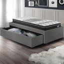 Ver imagem 6 de Base Box Cama Solteiro Sapateira Courino Linho Cinza e Colchão Gransleep Ecoflex 88x188