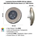 Ver imagem 4 de Luminária Piscina Super Led 9w Rgb Inox 160mm