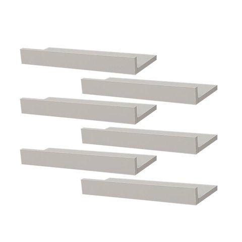Kit 6 Prateleiras Porta Quadros 40 X 10cm Branca Suporte Invisível