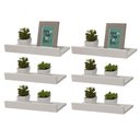 Ver imagem 2 de Kit 6 Prateleiras Porta Quadros 40 X 10cm Branca Suporte Invisível