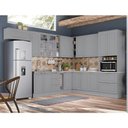 Ver imagem 2 de Cozinha Completa de Canto Americana 12 Peças com Torre Quente Cinza - Móveis Henn