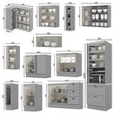 Ver imagem 4 de Cozinha Completa de Canto Americana 12 Peças com Torre Quente Cinza - Móveis Henn